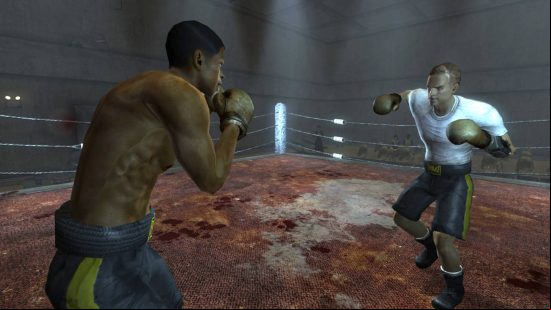 Two boxers about to punch each other in the King of the Ring Fallout New Vegas mod.