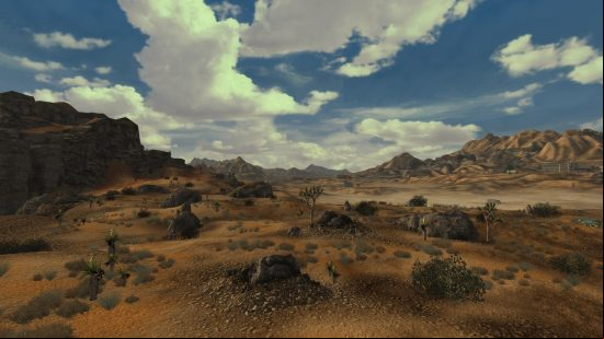 Get realistic deserts with the Nevada Skies mod, one of the best Fallout New Vegas mods.
