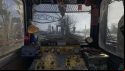 A dliapidated train cab in one of the best train games, Metro Exodus