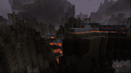 Minecraft Blackstone: A Nether Basalt Delta biome filled with blackstone