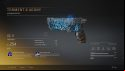 A pistol that looks eroded, covered in glowing blue light
