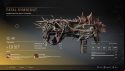 An Outriders legendary SMG covered in spiky, bony protrusions
