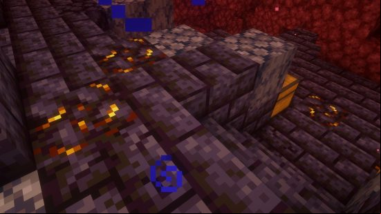 Minecraft Gilded Blackstone: gilded blackstone in the floor of a bastion remnant in the nether