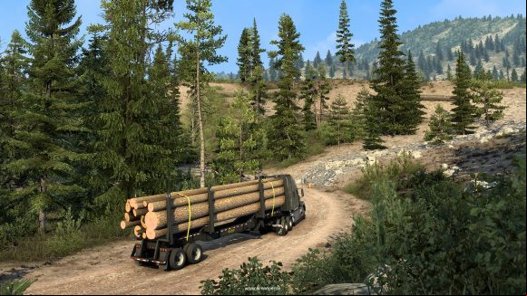 Driving through Montana in American Truck Simulator