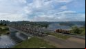 Crossing a Russian bridge in Euro Truck Simulator 2