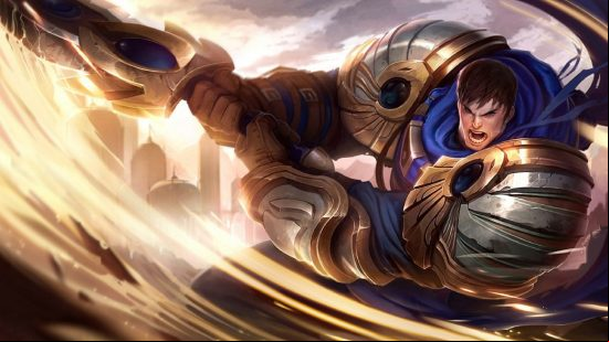 Best top lane champion: a huge man wearing armour swings his sword