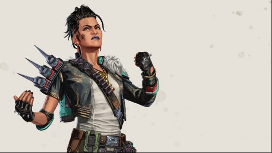 Apex Legends characters: a woman with a mohawk looks menacingly at the camera