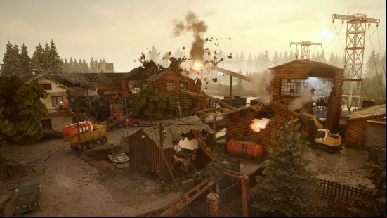 Best relaxing games - Teardown: A street filled with torn down houses and rubble