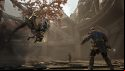 Kratos fighting a boss in our God of War PC review