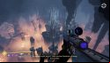 Savathun's temple to herself, a vast black fortress lit red from below inside an underground cavern, looms before the player in The player prepares to snipe a distant Scorn in Destiny 2 The Witch Queen