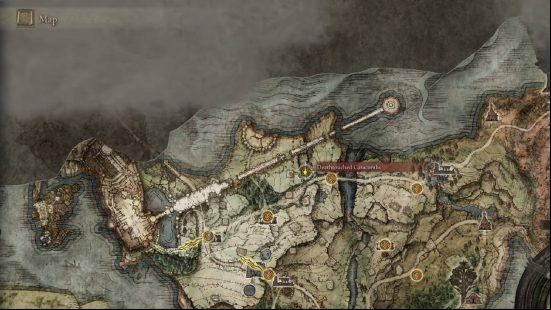 Best Elden Ring talismans - the location of the Assassin's Crimson Dagger.