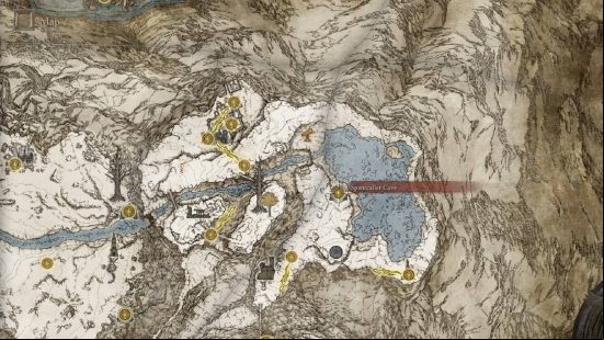 Best Elden Ring talismans - location of the Godskin Swaddling Cloth.