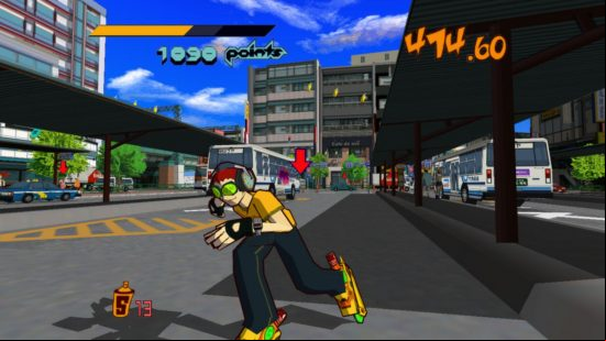 Best skateboard games: rollerblading through a futuristic city in Jet Set Radio