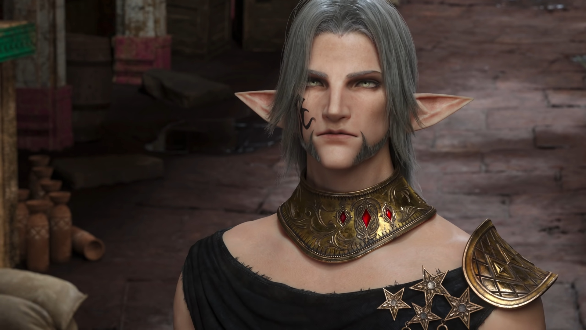 Free steam games - Final Fantasy XIV. A screenshot shows an elfin man.