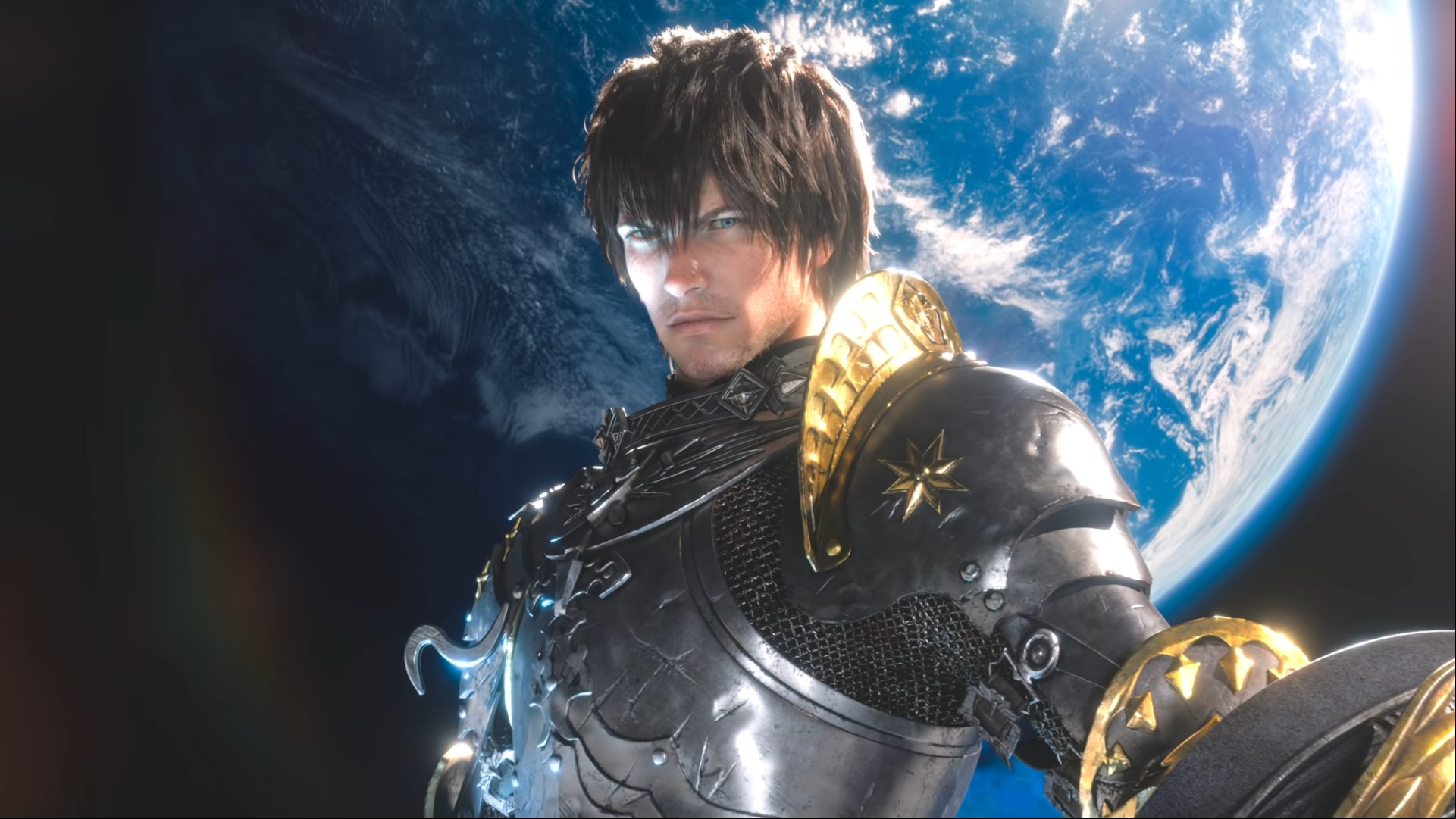 New MMOs - Final Fantasy XIV: Endwalker. An image shows a man standing in front of the planet.