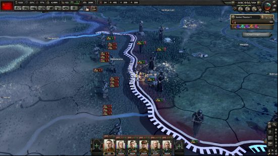 Best grand strategy games: Hearts of Iron IV. Image shows soldiers spaced out across a map.