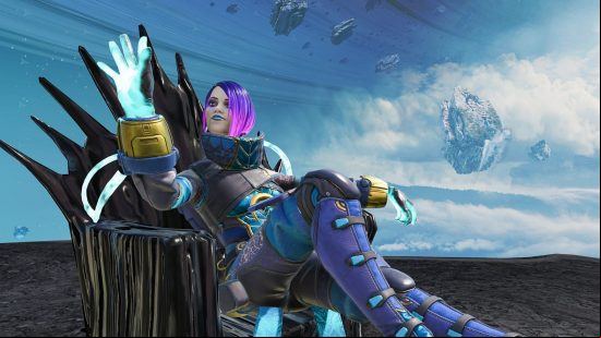 Apex Legends tier list: Apex Legends character Catalyst sits on her throne made from ferrofluid