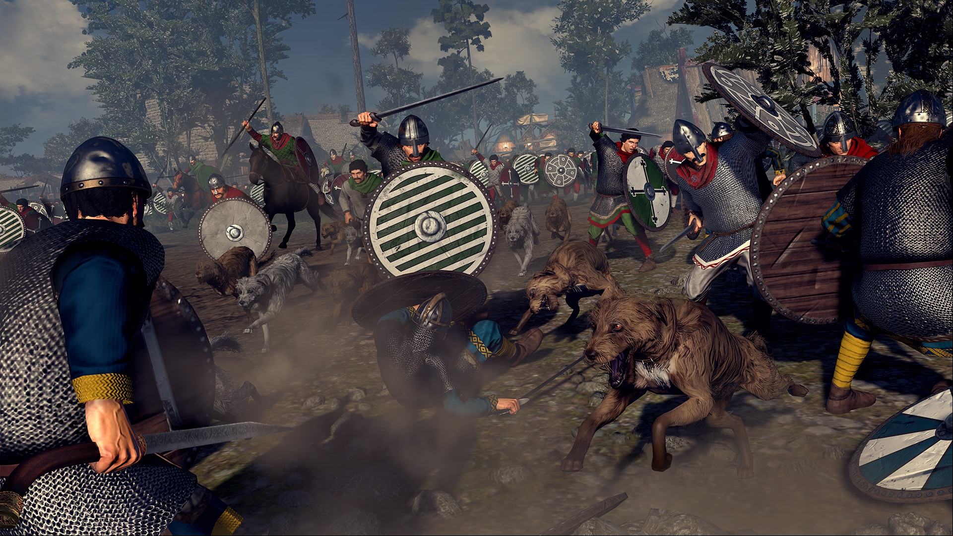 Best Game of Thrones games: Total War Saga: Thrones of Britannia. Image shows a battlefield with many soldiers using swords.