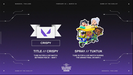 Two Valorant Twitch drops available as part of the VCT Championships.