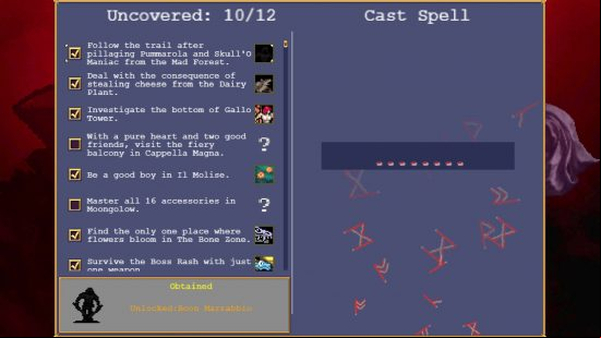 Vampire Survivors cheats - the cheats menu and the entry space to "cast spells". Two of the cheats have not been uncovered.