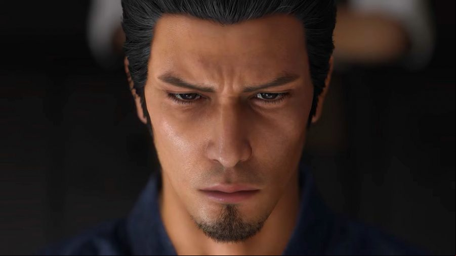 Like A Dragon Gaiden: Kiryu looking pensive towards camera