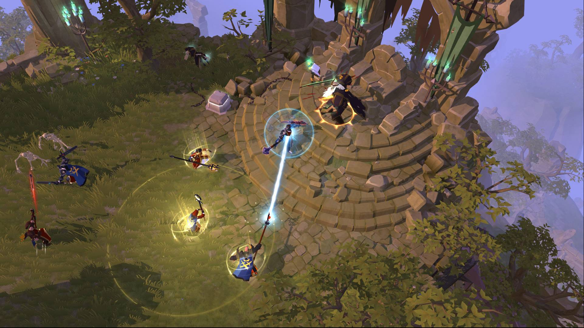 Best free MMOs: Albion Online. Image shows a magic alter with various magic s around it.