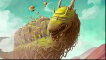 The Wandering Village is a city-building game on a dinosaur