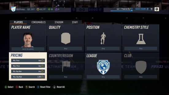 Cheapest 84 rated players in FIFA 23: a transfer market search for football player Jack Grealish