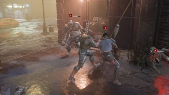 Gotham Knights missions list: Red Hood is fighting a few Freaks gang  in an alleyway.