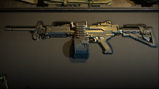Best Modern Warfare 2 guns: the Sakin MG38 LMG sits in a cushioned gun case