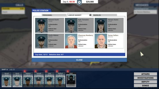 Best Police games - a roster of the available police officers today in This is the Police.