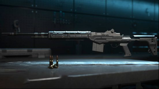 Best Warzone 2 marksman rifles - the EBR-14 rifle in the armoury.