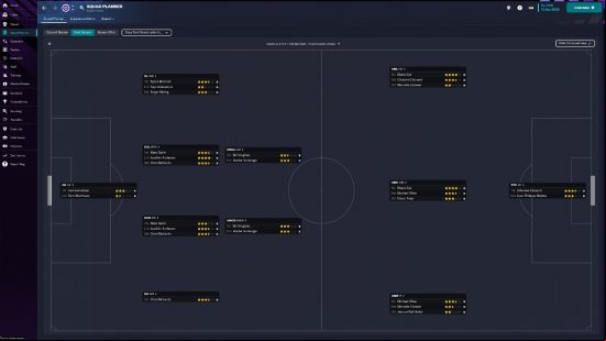 Football Manager 2023 review: the Squad Planner screen showing the Crystal Palace squad next year
