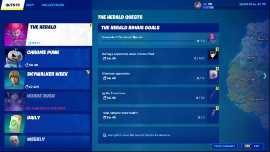Fortnite Herald quests - a checklist of the first set of the Herald quests and their rewards.