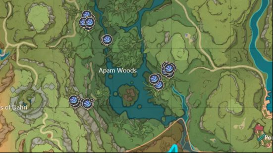 Genshin Impact Rukkhashava Mushroom locations - Apam Woods