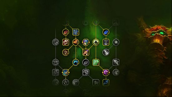 WoW Dragonflight talents: A sneak preview of the talents system overhaul in the Dragonflight expansion, showing the myriad paths players can take and the different kinds of talent icons displayed in the tree.