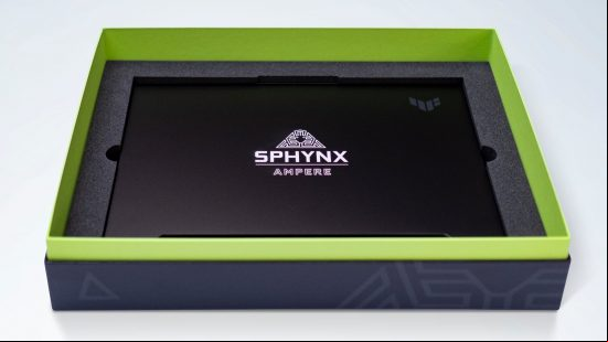 Nvidia Sphynx Ampere shower set opened reveals hidden compartment with gaming laptop underneath