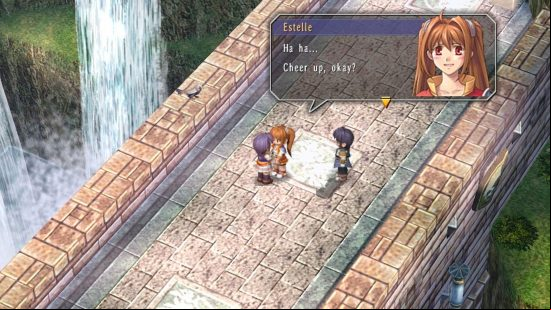 Speaking to a woman on a bridge in Trails in the Sky, one of the best offline games on PC