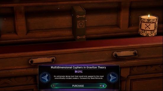 Midnight suns gifts, how they work, and where to find them: a book sits in a glass display cabinet