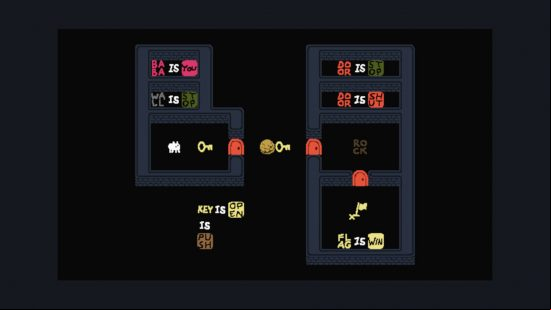Best puzzle games - many blocks laid out in a puzzle, with some blocks detailing the rules of the map.