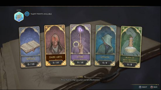 Hogwarts Legacy talents - all five categories of talents in the game.