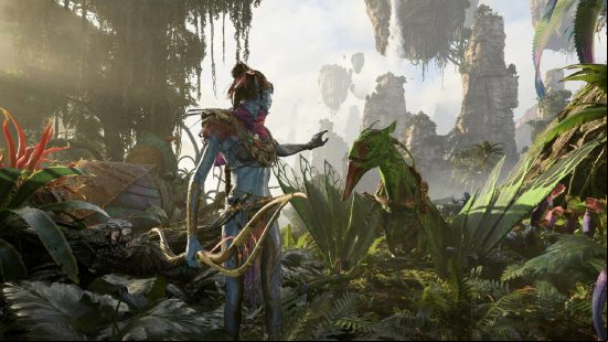 Avatar release date: a blue humanoid creature calms a flying beast