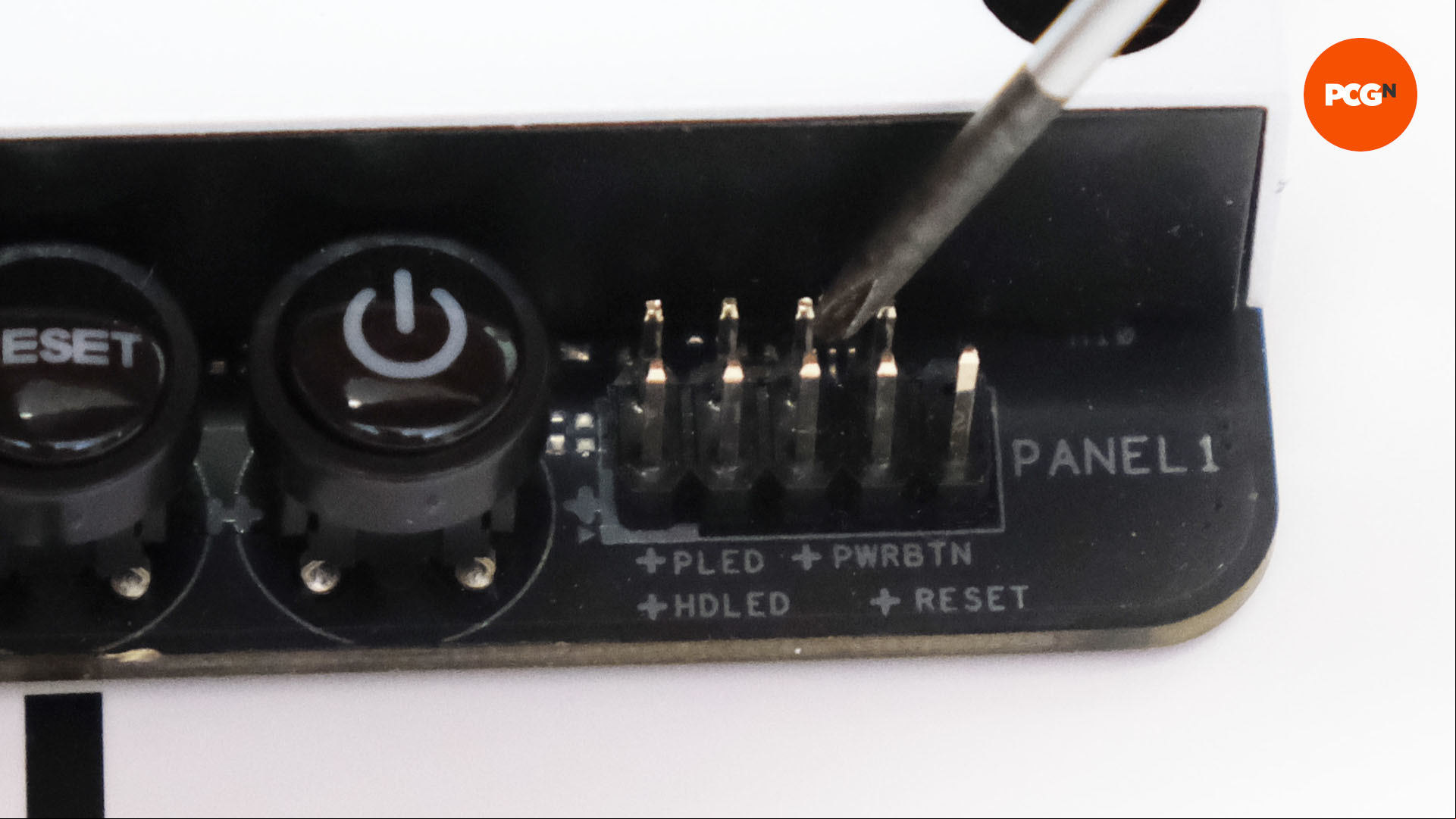 Someone shorts the power on the motherboard using a screwdriver