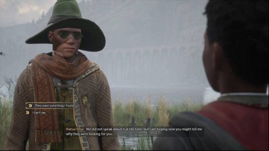 Hogwarts Legacy romance - a dialogue choice the player has to make on whether to confide in a potential ally.