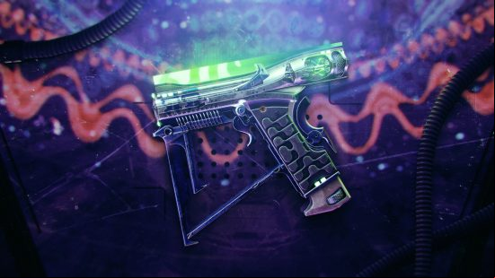 Destiny 2 Lightfall exotics list: The Final Warning Strand exotic sidearm.
