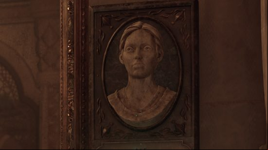 Best Hogwarts Legacy mods: a wooden carving of a female face