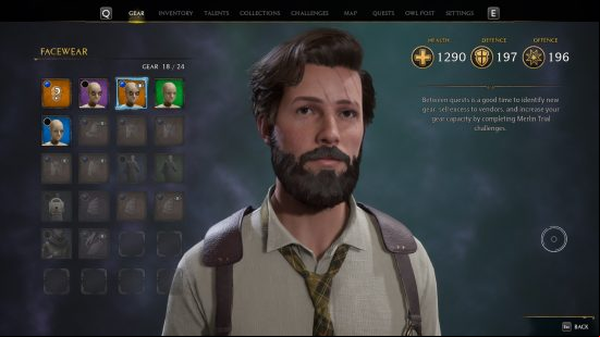 Best Hogwarts Legacy mods 2023: a student who looks too young to grow facial sports a rather luxurious beard