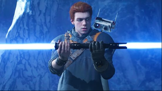 Epic Games sale - Cal Kestis holding a double-bladed lightsaber in Star Wars Jedi: Fallen Order