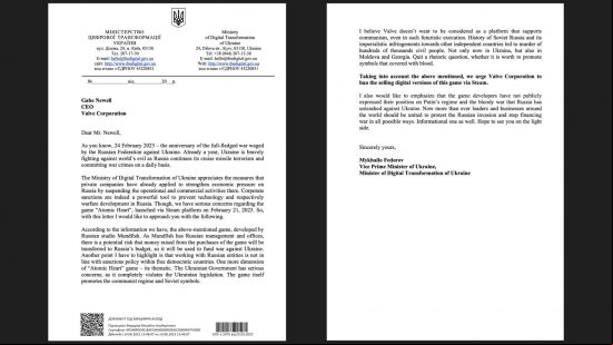Remove Atomic Heart from Steam, Ukraine government urges Gabe Newell: the letter addressed to Gabe Newell and Valve asking them to take Atomic Heart off Steam