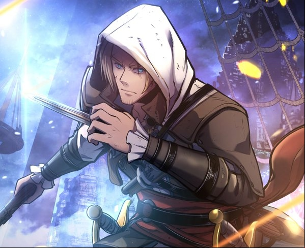 Assassin's Creed Black Flag sequel is coming, but not like you'd think: A pirate, Edward Kenway from Assassin's Creed Black Flag, drawn in an anime style